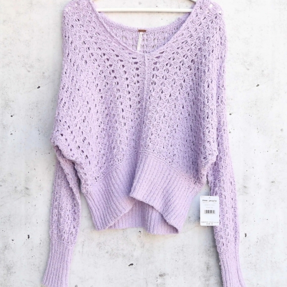 Free People Sweaters - FREE PEOPLE PASTEL PURPLE KNIT SWEATER